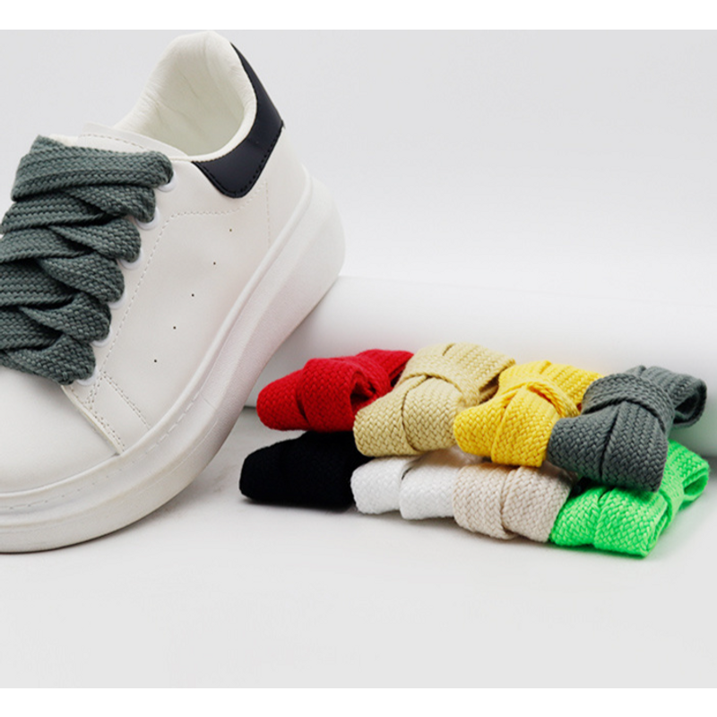 Shoe Accessories gold shoelaces new widened single layer flat 2cm polyester cotton shoelaces versatile classic casual sports shoes board shoes
