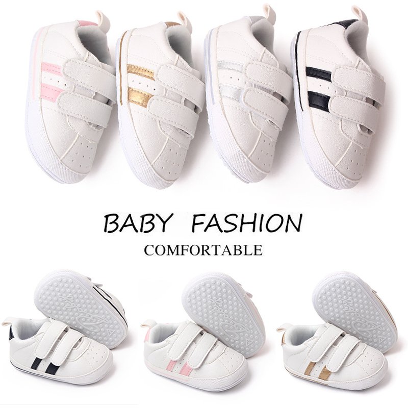 Mother & Kids Baby Velcro White Sneakers New Baby Shoes Toddler Shoes Soft Soled Shoes