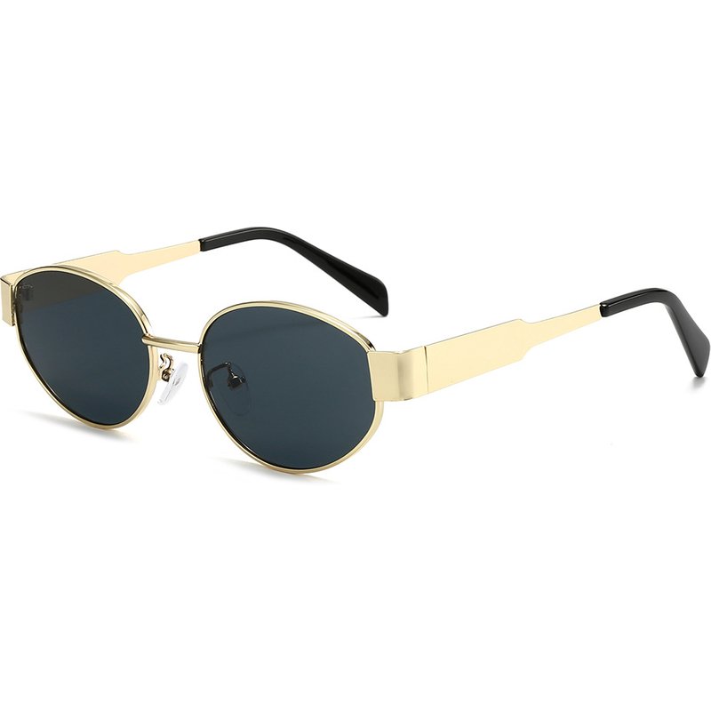 Elliptical Sunglasses Small Round Metallic Fashion Sunglasses For Men And Women