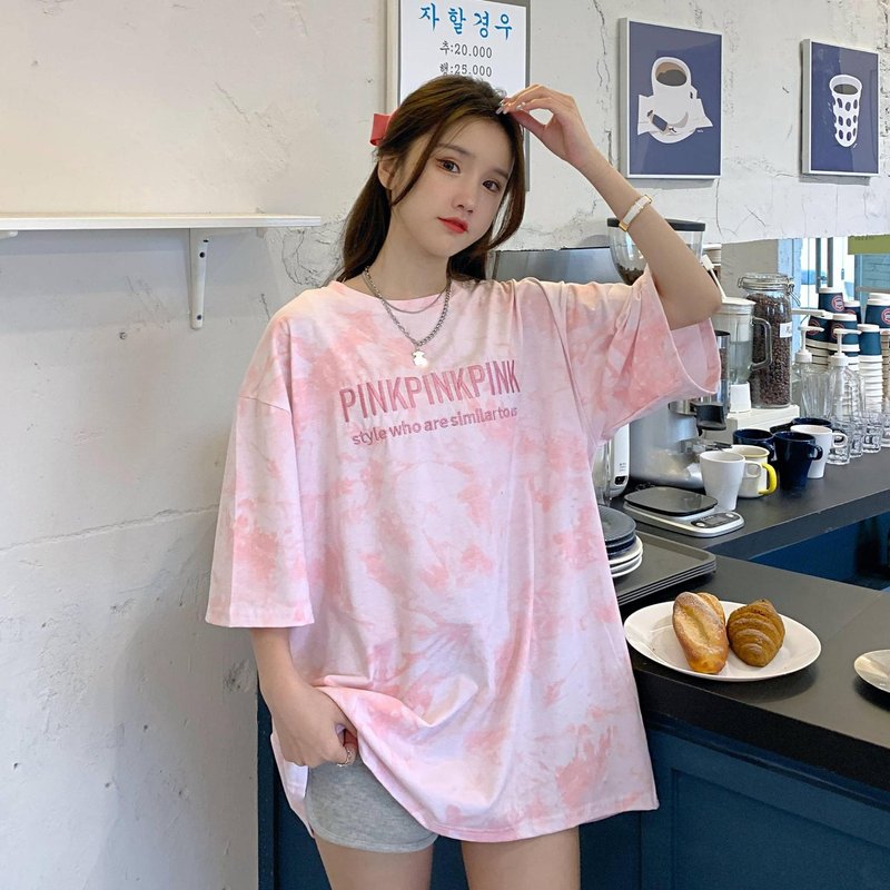 Women's Clothing Heavy embroidery letter gradient short sleeve top