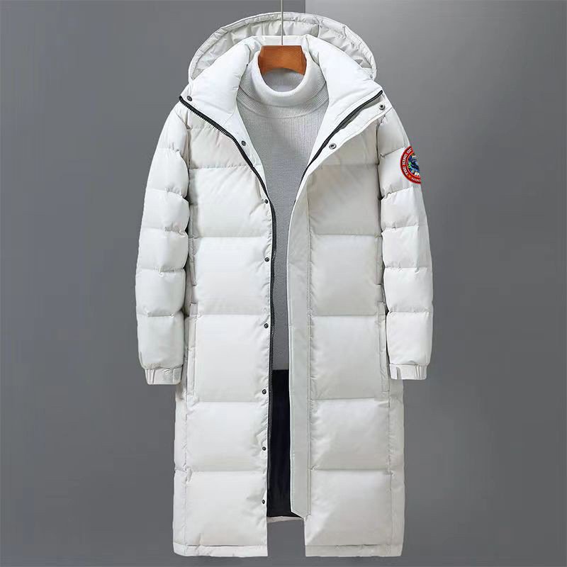 Men's Clothing New Cross Border Winter Men's Cotton Coat Couple Long Thick Warm Hooded Simple Fashion Youth Trend Coat