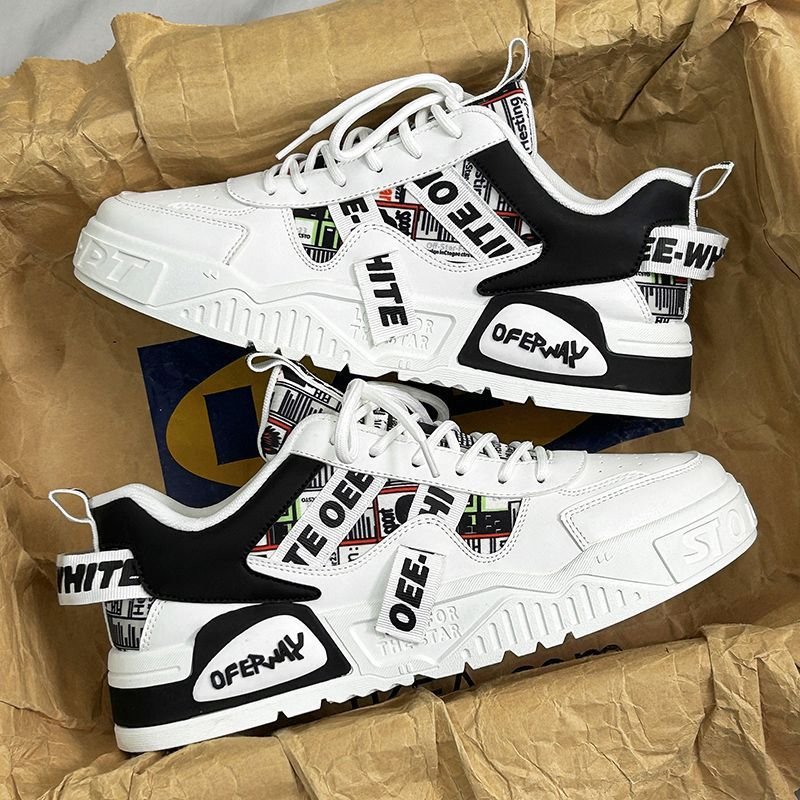 Little white men's shoes spring and summer breathable new brand thick-soled sports casual shoes niche all-match shoes