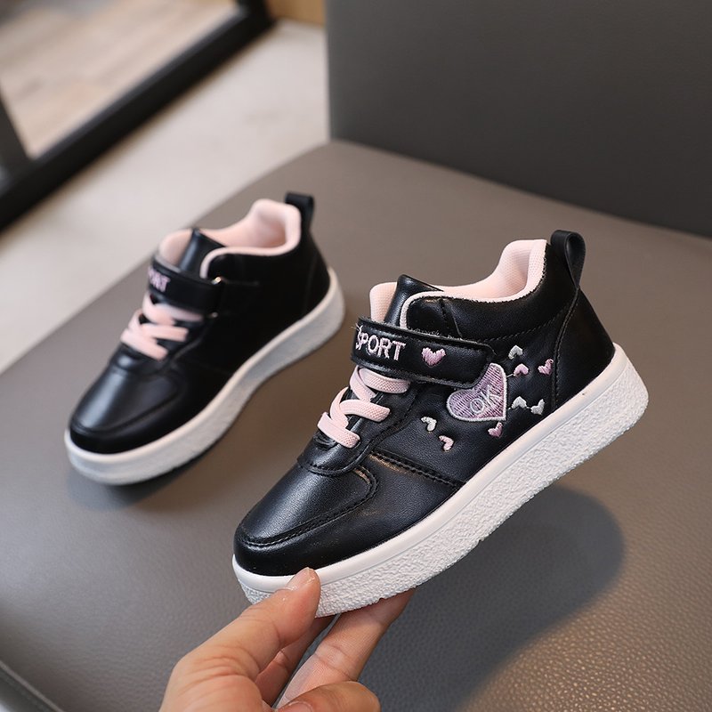 Mother & kids New Girls' Shoes Spring and Autumn Leather Casual Shoes One-piece Dropshipping Eco-Friendly Material Girls' Sports Shoes