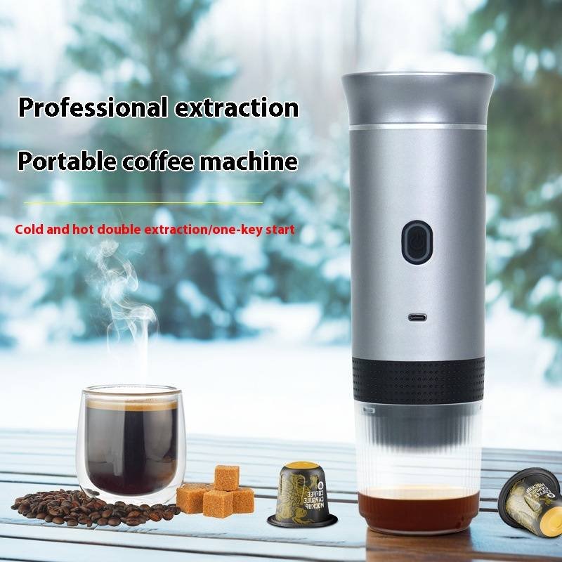 Portable Espresso Machine - 3-in-1 Capsule Coffee Maker For Nespresso & Ground Coffee - Compact & Travel-Friendly - Perfect For Home Office