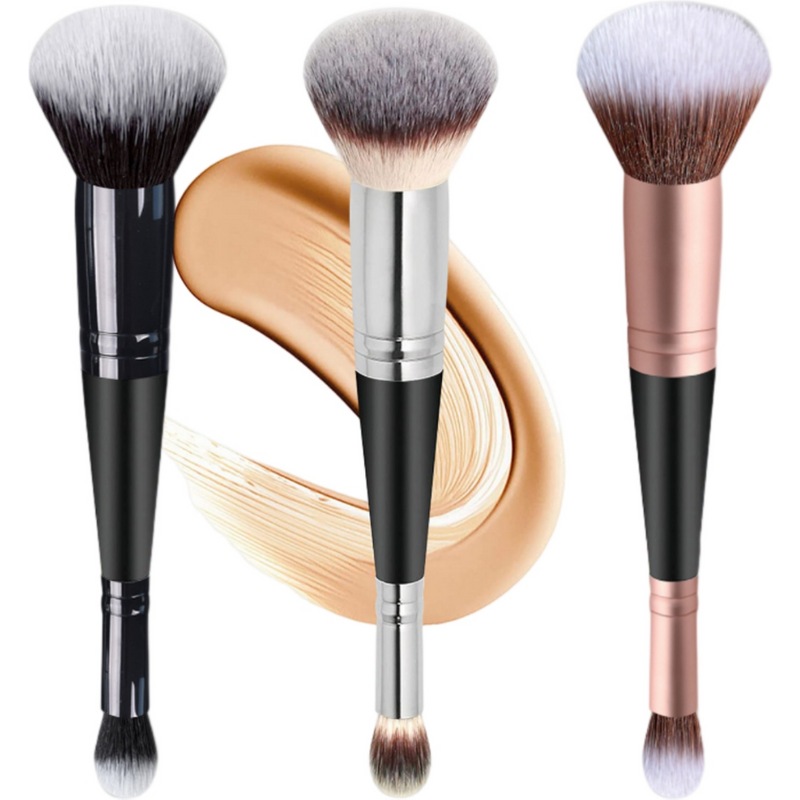 Double Head Professional Makeup Brushes 2 In 1 Foundation Brush Concealer Highlighter Powder Blush Brush Beauty Make Up Tools