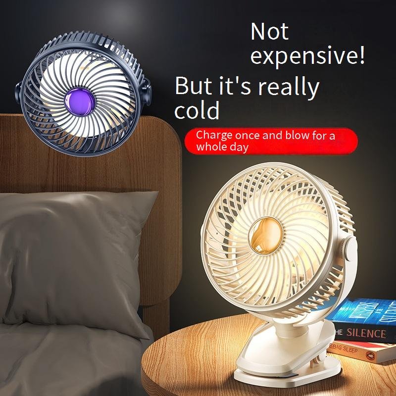 Clip Fan - USB Rechargeable With 4000mAh Battery 360° Adjustable For Bed/Desk Ultra Quiet 25dB For Office/Dormitory 3 Speed Settings​