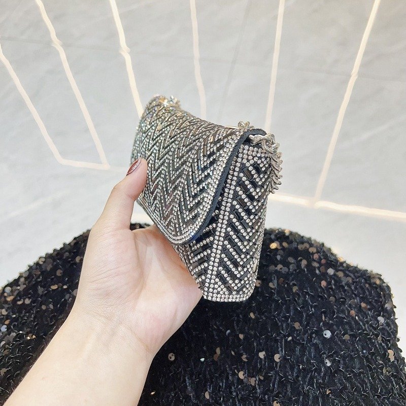 New Small Dress Evening Celebrity Handbag Rhinestone Underarm Shoulder Crossbody Bag