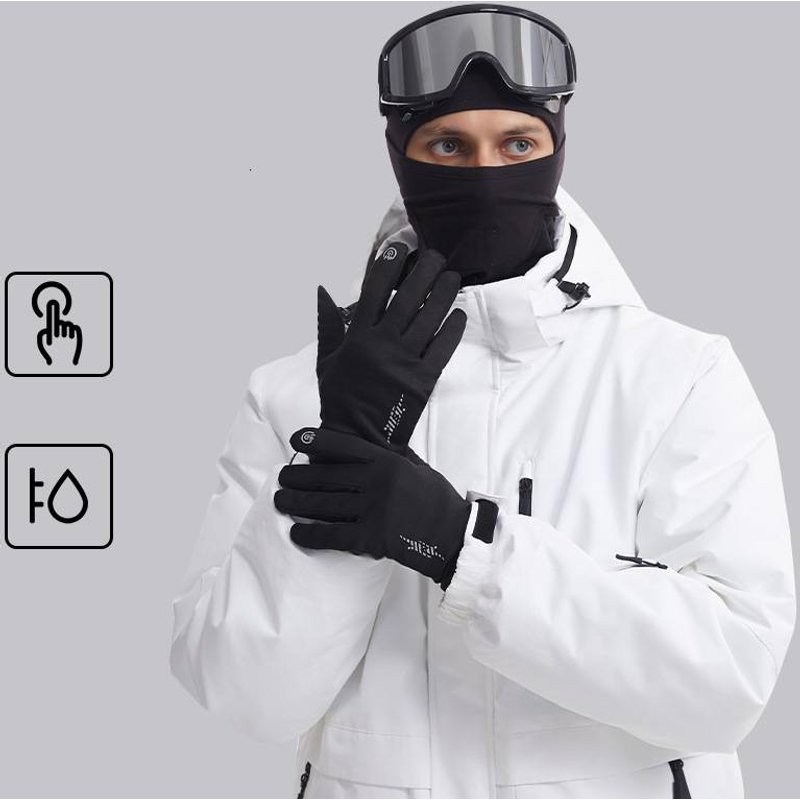 Ski Gloves Outdoor Autumn And Winter Men's And Women's Running Sports Cycling Gloves Non Slip Warm Touch Screen Ski Liner Windproof Gloves