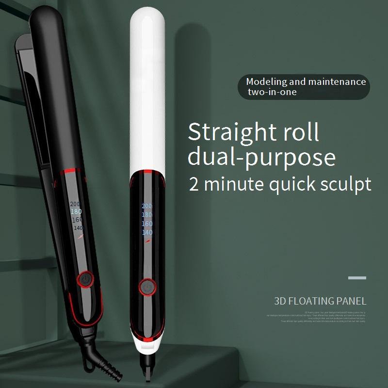 Hair Straightener & Curling Iron - Professional Styling Tool With Adjustable Temperature & Ceramic Plates (Fast Heating Anti-Frizz Travel-Friendly)