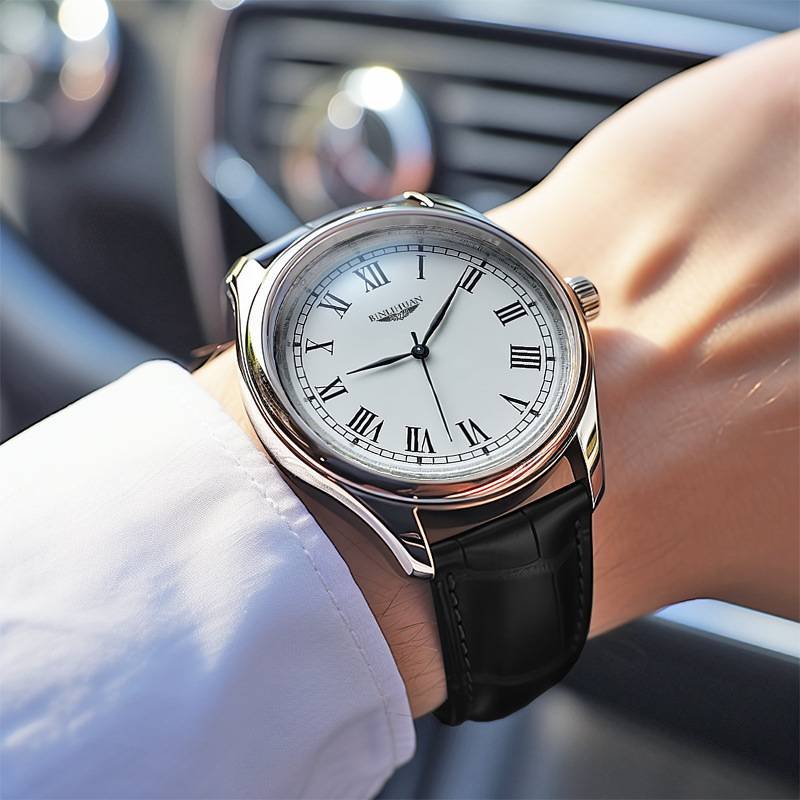 Womage9595 Hot Selling Belt Quartz Roman Scale Watch Simple Casual Men's Watch