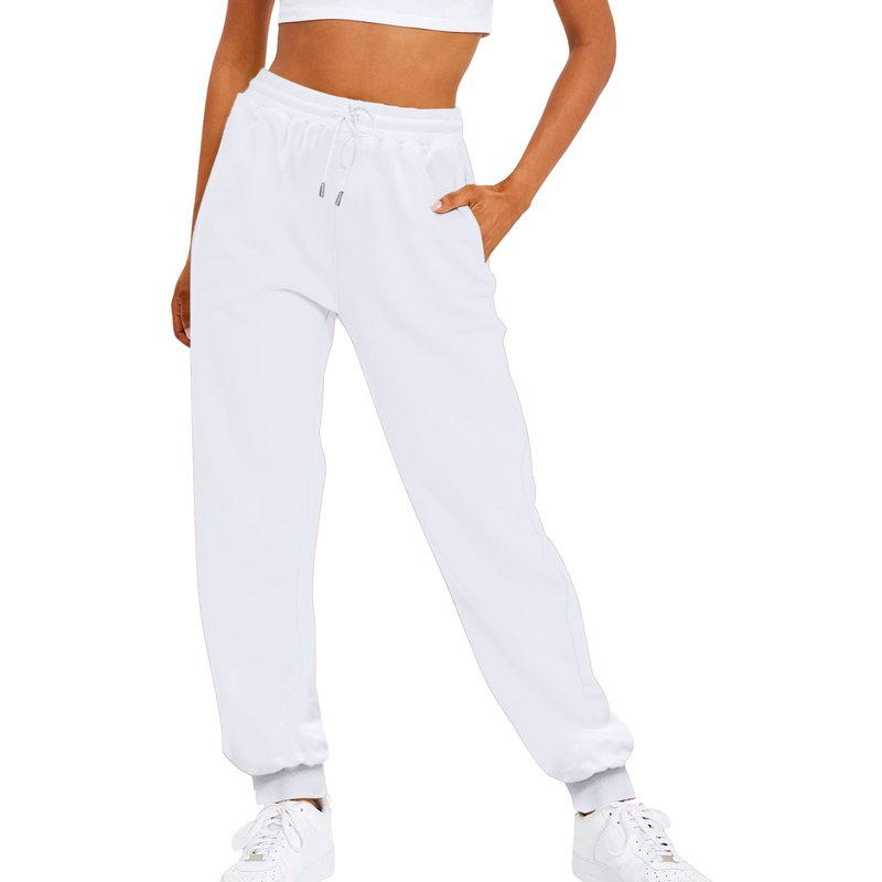 Women's fashion high-waisted loose sweatpants Comfortable high-waisted jogging pants casual hoodie with pockets
