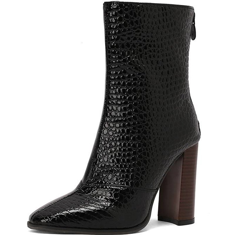 34-39 Women's Boots Sexy Pointy Boots With Thick Heels Plus Size Fashion Boots(5 Color)