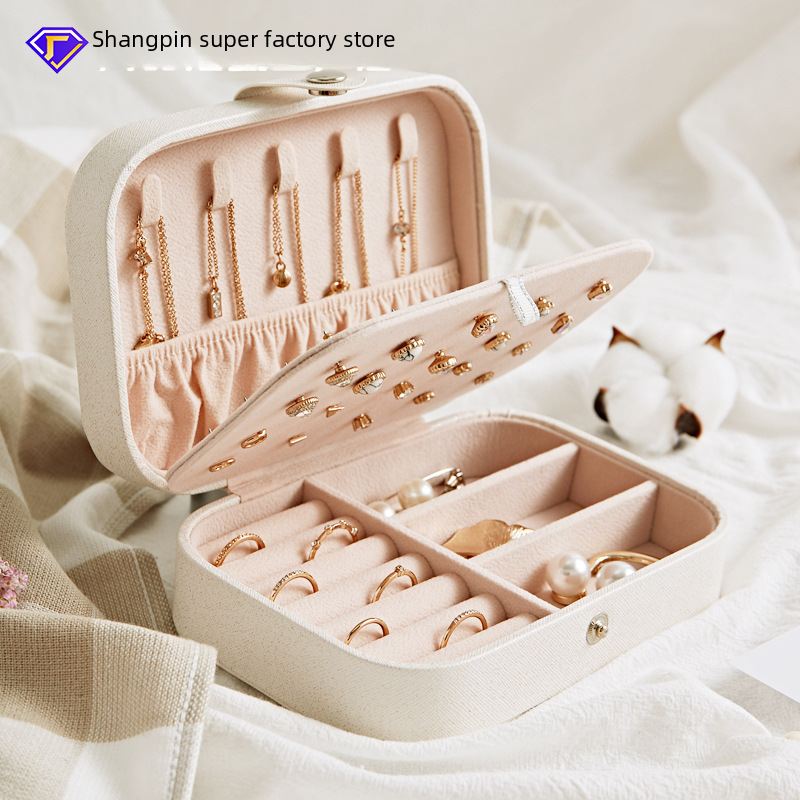 Travel Girl Jewelry Storage Box Necklace Ring Earrings Multi-layer Household Jewelry Jewelry Box