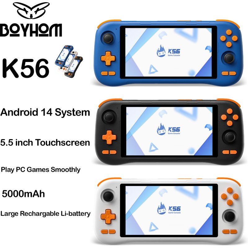 56 Retro Handheld Game Console, Android 14 System, 5.5 Inch Touchscreen 5000mAh Large Rechargeable Li-Battery Best Gift