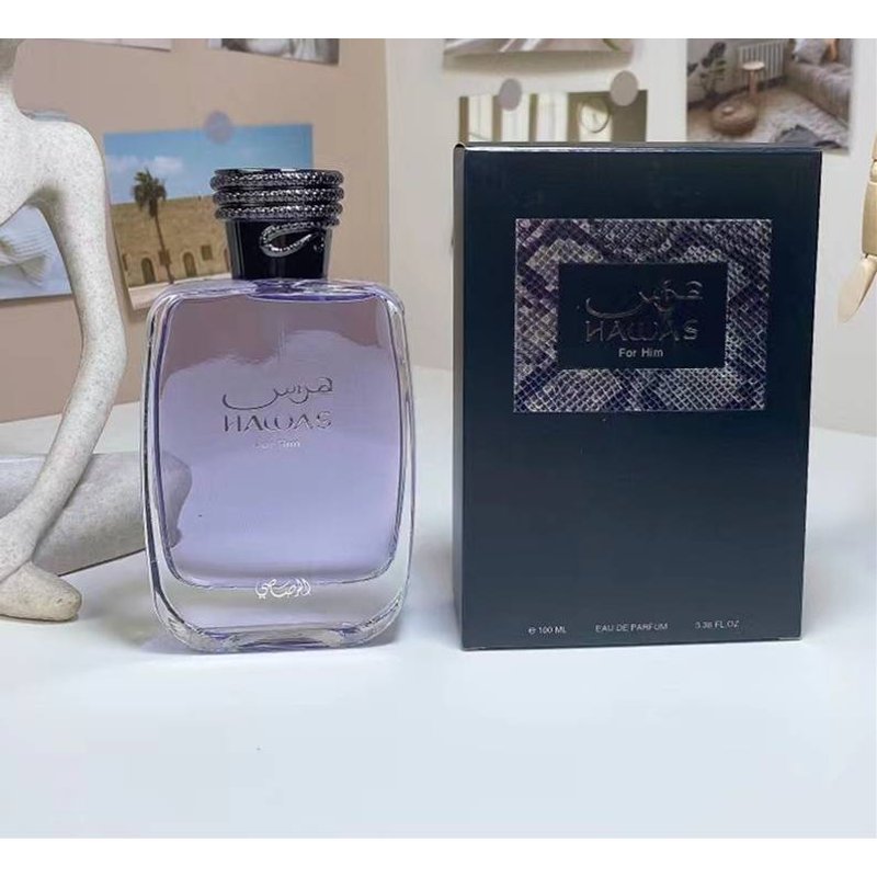 Popular Blue Large Bottle Capacity RASASI Hawas Brand Eau De Parfum for Him 100ml Long Lasting Ocean Fragrance Men's Body Underarm Spray