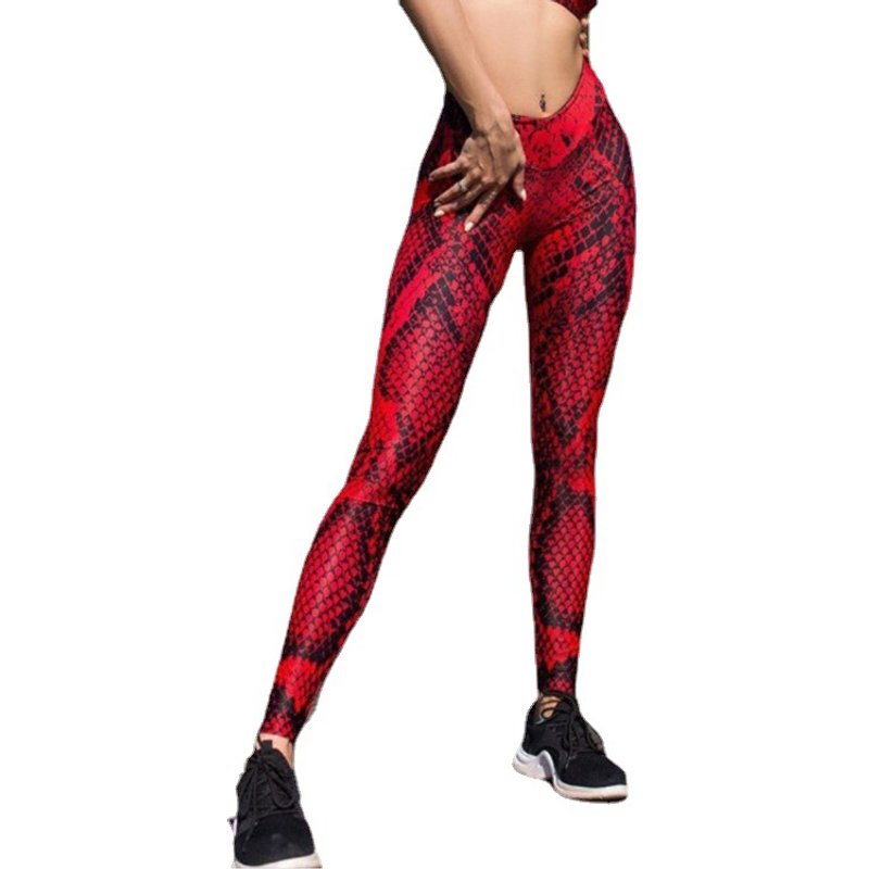 Women's Clothing Wish hot selling multi color printed snake pattern women's slim high waist high elastic tight yoga leggings XY91