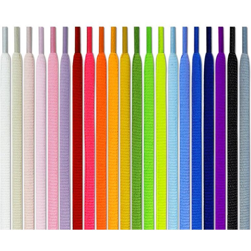 7mm Flat Oval Shoelaces For Sneakers & Casual Shoes - 80-200cm Hollow Laces In 25 Colors (Black, White, Fluorescent Pink, Green, Blue, Etc.)