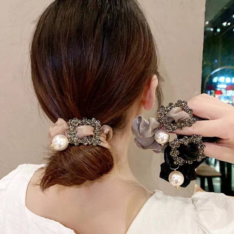 Elegant and Delicate Hair Accessories with Korean Hair Bun Cover and Organza Scrunchies, Perfect for Girls and Women