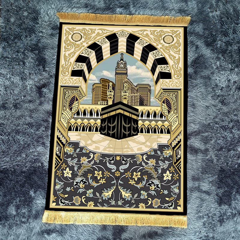 A12Embossed Pilgrimage Carpet, Single-color Thick Cushion Prayer Carpet, Pilgrimage Blanket Printed Carpet, Prayer Mat (Size: 80*120)