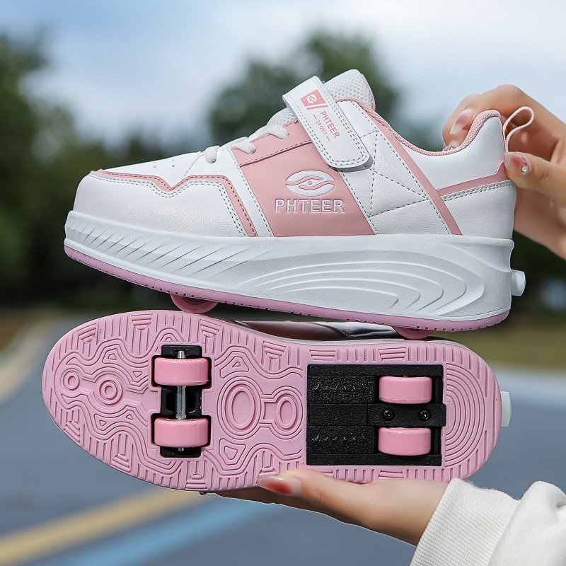 Heelys Children's Shoes Four Wheel Student Version Sports Shoes Double Row Cheap Men And Women Skates Flying Shoes With Wheels Children's Shoes