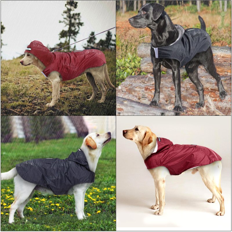 Large Pet Small Rain Poncho Waterproof Windproof Hooded One Size Dog Raincoat Reflective