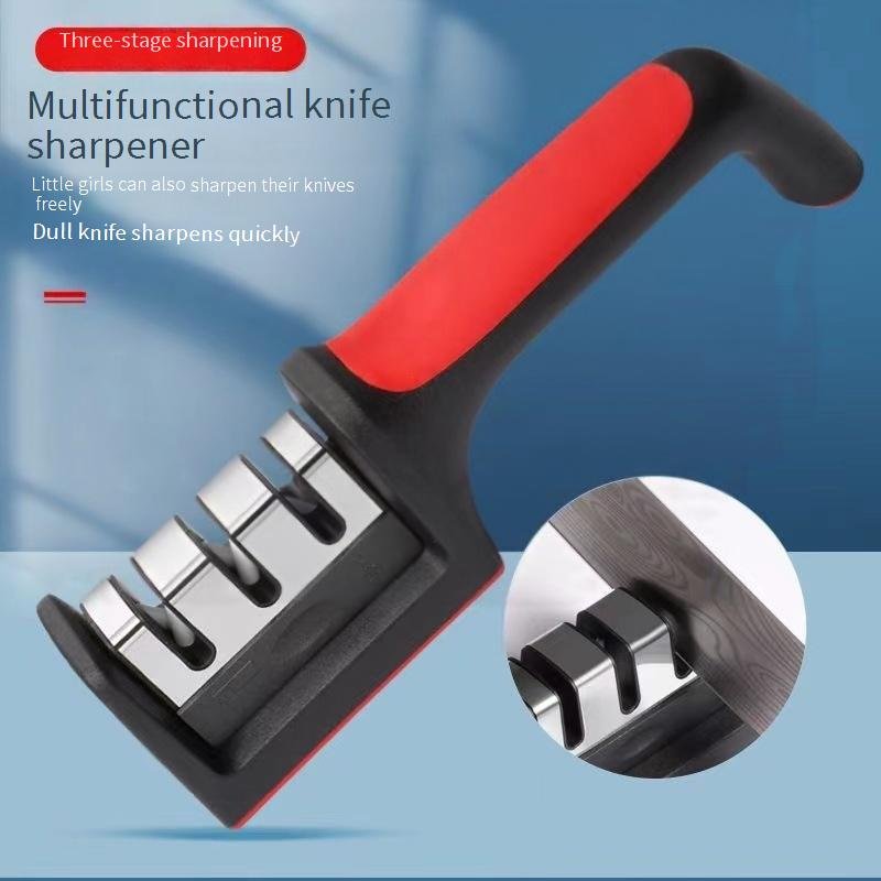 Professional Knife Sharpener - 3-Stage Diamond & Ceramic Whetstone Rod Fast & Easy Blade Sharpening For Kitchen Knives