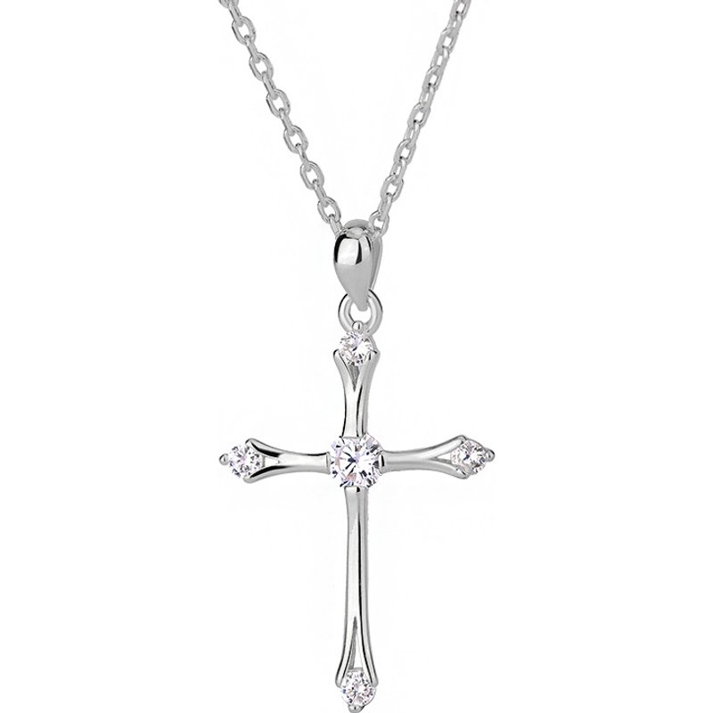999 Sterling Silver Retro Cross Necklace For Women Fashionable And Versatile INS Long Sweater Chain Necklace