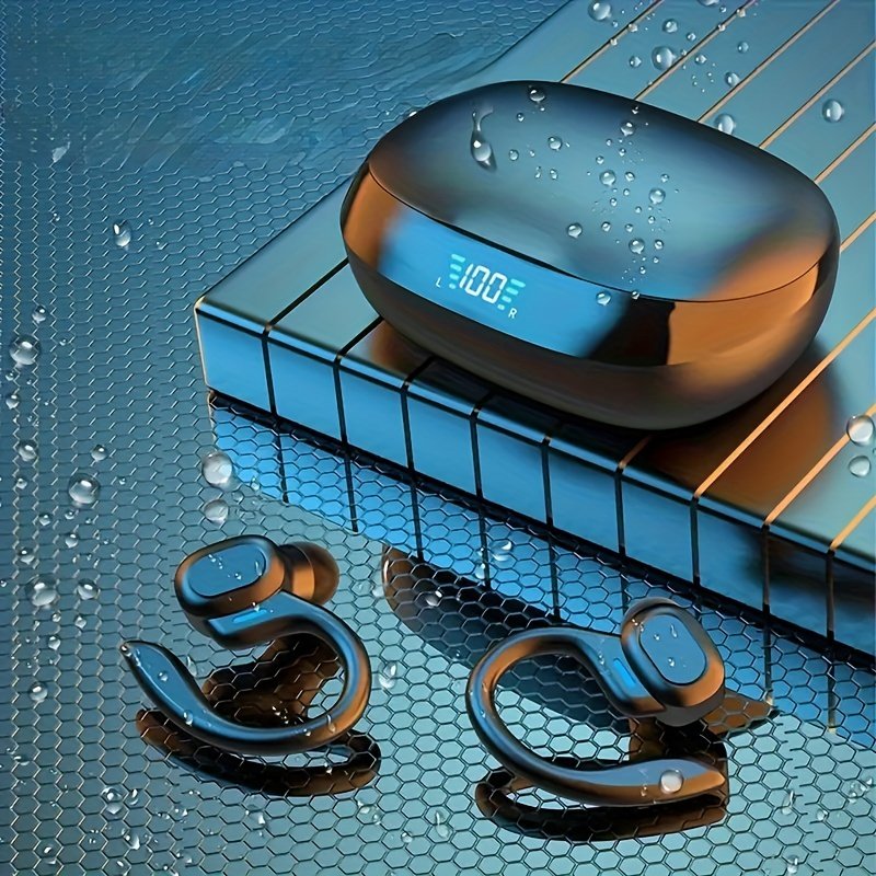 Noise Cancelling Waterproof Wireless Case Charging Display Android/IOS Smartphones Stereo Earphones With Microphone For