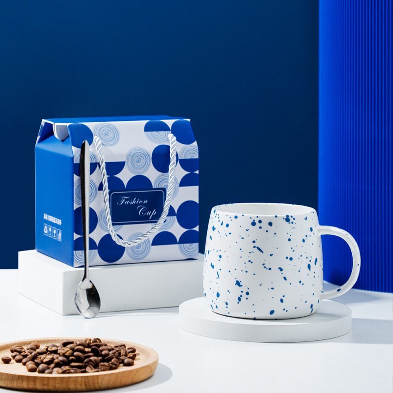 Klein blue mug high-value net red water cup gift gift box set gift breakfast milk coffee cup