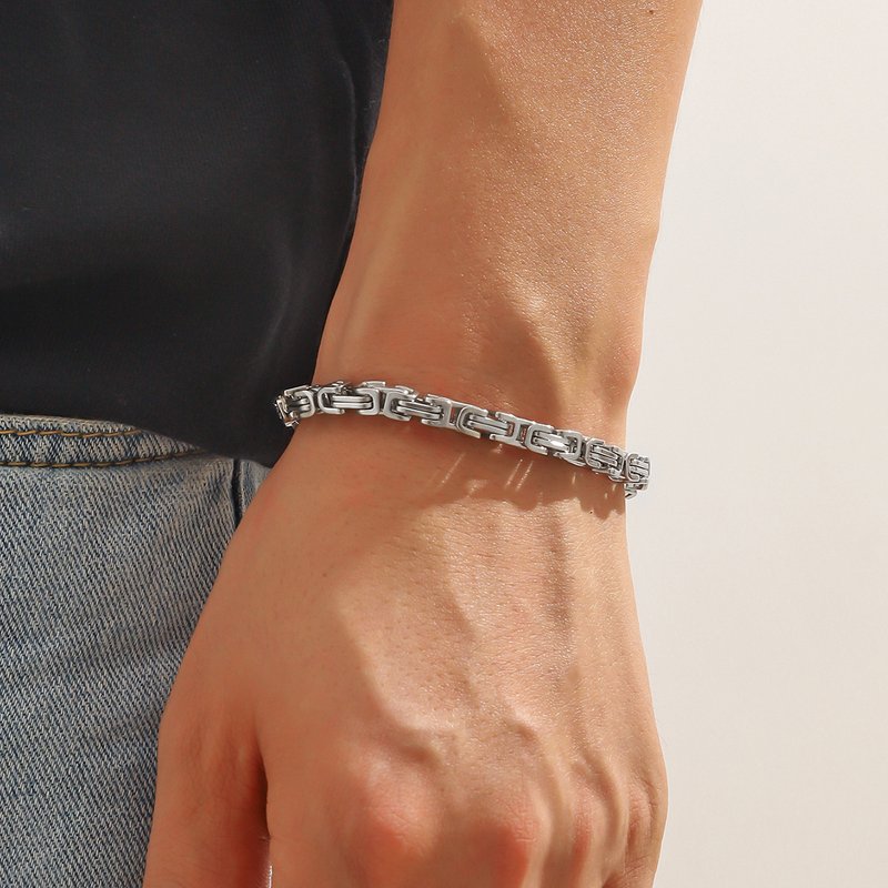 Bracelet Titanium Steel Men's Square Chain Fashion Men's Emperor Chain Gold Motorcycle Bracelet