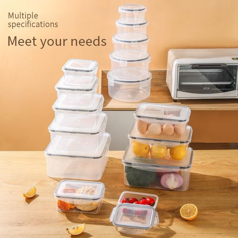 Round Plastic Food Storage Containers With Lids - Airtight, Leakproof, BPA-Free, Clear & Stackable For Refrigerator, Kitchen, Fruits