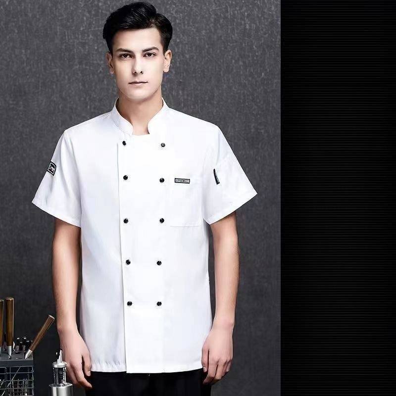 Men's Clothing chef clothes catering hotel restaurant kitchen clothes long and short sleeves breathable work clothes