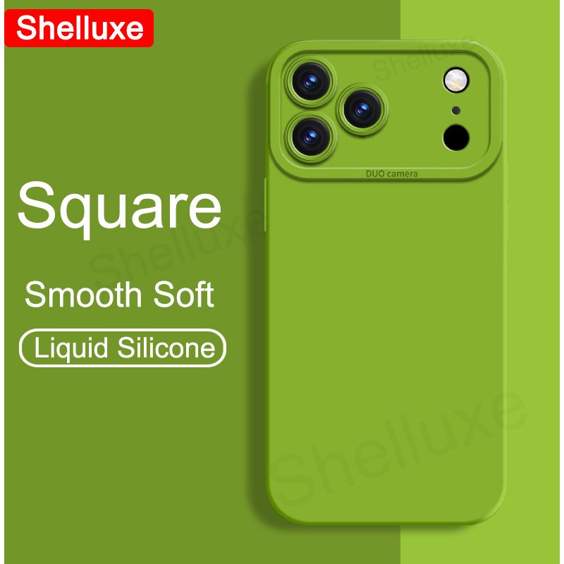 For IPhone17 Pro Max Case Shelluxe Square Liquid Silicone Cover For IPhone 17 Air IPhone17 ProMax Silky Feel Soft Phone Cases