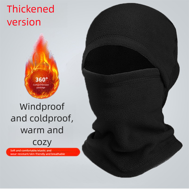 Autumn Winter Cycling Face Mask Windproof Integrated Polar Fleece Plus Velvet Warm Headgear Bandit Hat