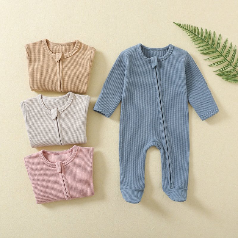 Kids' Clothing Baby Jumpsuit Autumn And Winter Baby Crawling Clothes Long Sleeved Zipper Crawling Clothes Newborn Clothes Fart Clothes Baby Pajamas