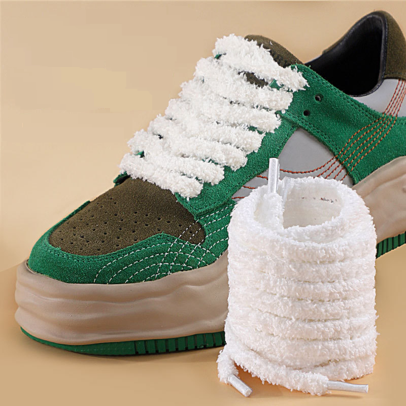 Shoe Accessories retro sneakers men and women's white shoes caterpillar shoelaces round shoe rope