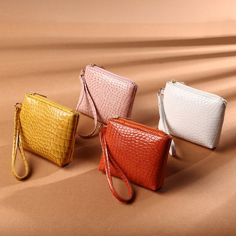 Women's Solid Color Pu Leather Zipper Coin Purses
