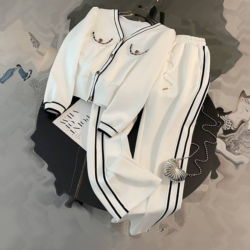 Women's Clothing Autumn And Winter 2024 New Fashion Slim Suit Temperament Waist Casual Straight Trousers Stylish Age Reducing Zipper Top