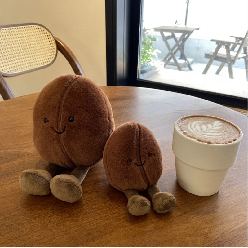 Stuffed Plush Animals Doll Fun Coffee Bean Doll Cute Plush Toy New Product Soothing Baby Doll Gift Female