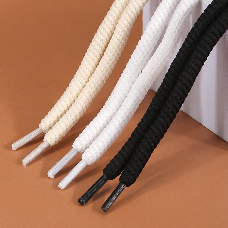 Round Braided Exaggerated Shape Bread Shoes 10mm Thick Shoelaces Butter Bread Shoelaces 1cm Width Bread Shoes