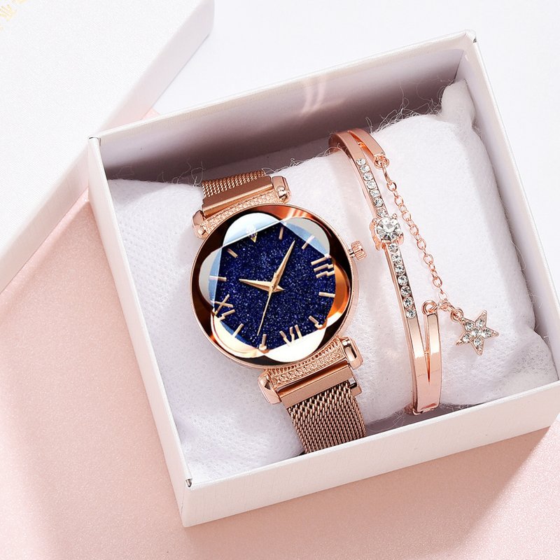 Magnet star star face women's watch magnet with rhinestone women's watch bracelet set gift watch jewelry