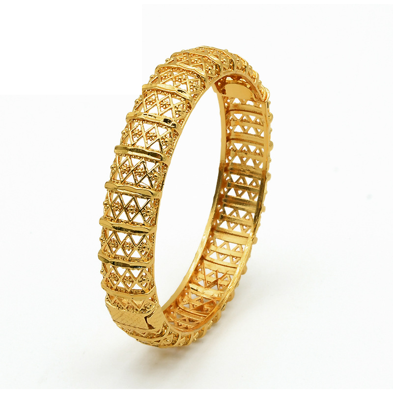 Bangles Dubai bride gold-plated alloy bracelet Ethiopian women's sand gold jewelry bracelet wholesale