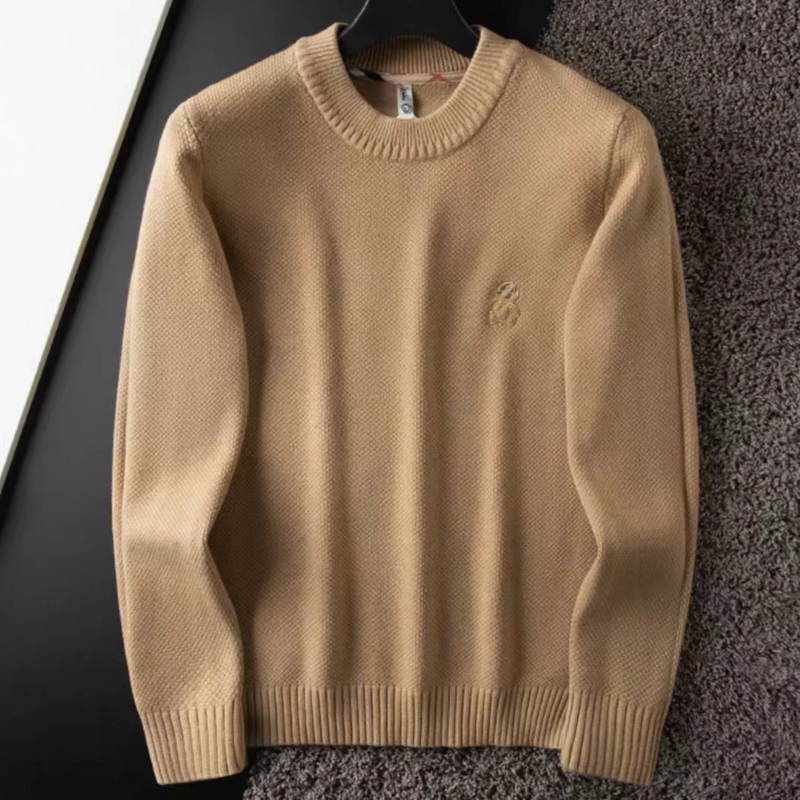 Men's Clothing Autumn And Winter Light Luxury Thick Warm Pineapple Pattern Bear Round Neck Sweater Men's Long Sleeve Casual Knitted Sweater