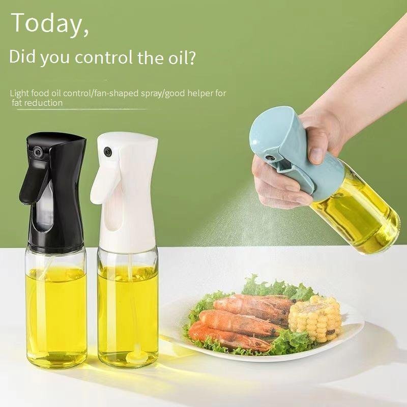 Glass Oil Spray Bottle For Kitchen - 350ml Fine Mist Olive Oil Sprayer For Air Fryer & Cooking (BPA-Free Leakproof Adjustable Nozzle)