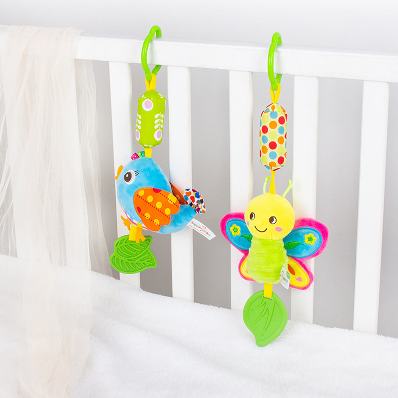 Happy monkey newborn comfort toy bed hanging baby toy cartoon wind chime car hanging accessories baby bed bell