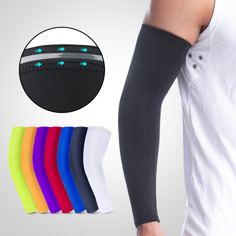 Basketball wrist and arm extended elbow protectors, sports equipment, breathable, elastic, sun protection, cycling,