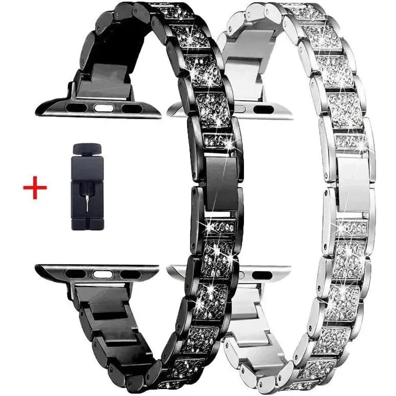 Bling Diamond Band Apple Watch Series 8 7 6 SE 5 45mm 41mm 40mm 44mm Metal Straps For iWatch Ultra 49mm Woman