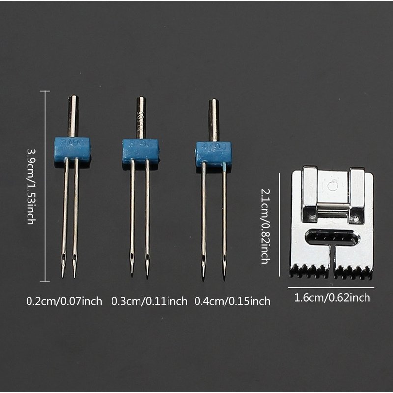 Double needle 2/3/4MM suitable presser foot 9-channel thick and thin Tucker presser foot combination
