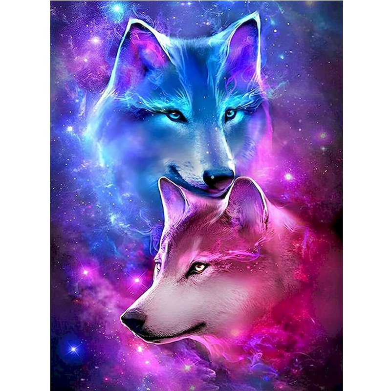 PhotoCustom 5d Diy Diamond Painting Colorful Wolf Animal Diamond Embroidery Mosaic Hobbies And Crafts Home Decor
