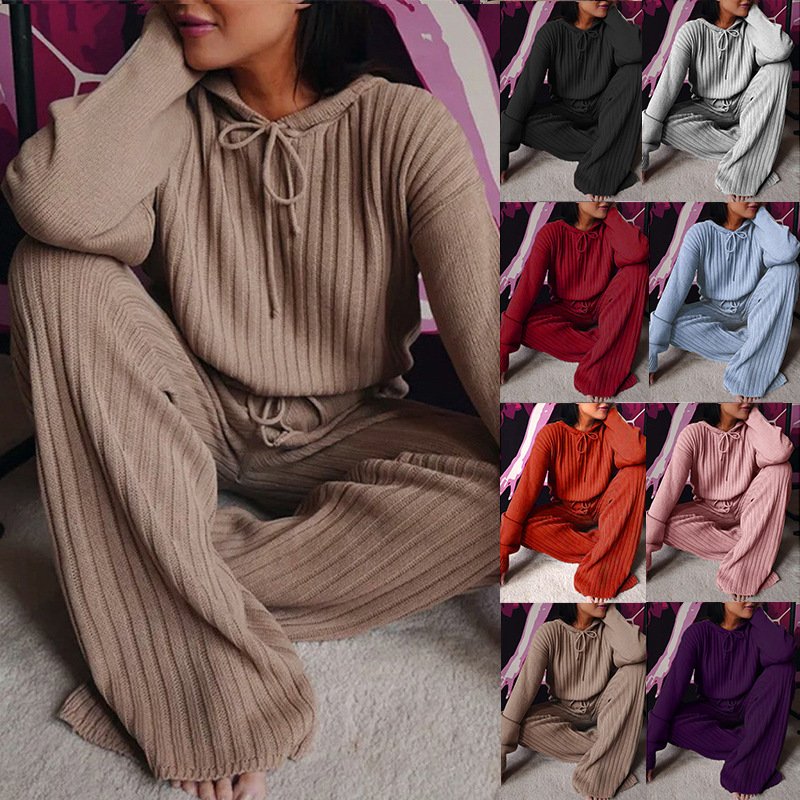 Women's Long-sleeved Loose Hooded Casual Suit